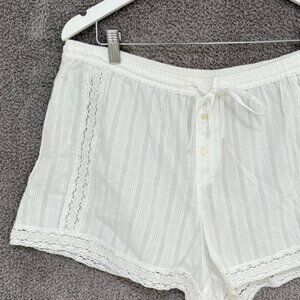 GAP Broderie Eyelet Lace White Cotton Sleep / Loungewear Short Large